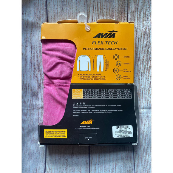 Avia Flex-Tech Performance Base Layer Set Thermal Pink Size XS 4-5 NEW - Picture 3 of 5